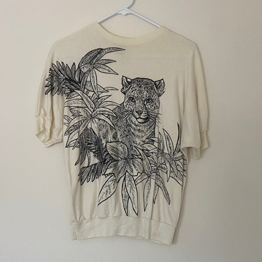Vintage Easy River brand 80s leopard shirt
